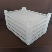 Bac de congélation perforé en plastique recyclable, panier empilable en maille fait main pour la conservation des fruits de mer et des produits aquatiques congelés