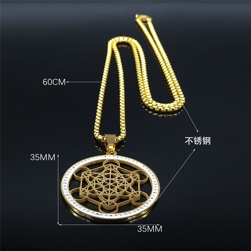 Kkjoy Collana Fiore Della Vita In Acciaio Inox – Gioiello Geometrico Sacro – Regalo Spirituale Per Donna E Uomo