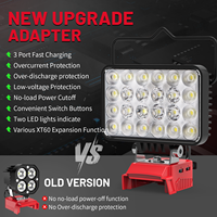 Adaptor Roda Daya 72W dengan Lampu Kerja LED Tanpa Kabel, Lampu Camping Outdoor dengan Pegangan, Lampu Portabel dengan Pengisian Daya USB Tipe C
