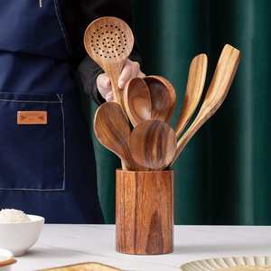 مجموعة ملاعق خشبية Spurtle OEM لأدوات الطهي غير اللاصقة، إكسسوارات المطبخ - Product Image 3