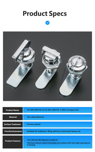 Serratura a camma offset a pollice in lega di zinco senza chiave per porte di camper e armadi moderni - Ingrosso - Product Image 6