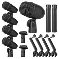 GM7, Vente Directe d'Usine, Lot de 7 Microphones Dynamiques Filaire Métalliques pour Instruments de Musique et Batterie Scène