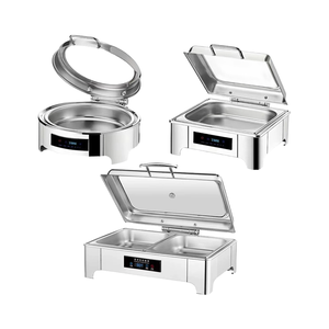 RVS stoomverwarmde slimme digitale besturing 9L capaciteit chafing dish set warmhoud buffetkachels voor voedselverwarmer - Product Image 4