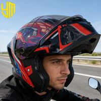 Casque de moto à visière rabattable 911DOT ABS, haute résistance aux chocs, double visière, respirant, aérodynamique, pour touring