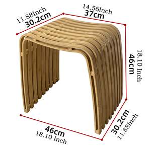 Eco-Friendly Durable Modern Leisure Waterproof Lacquer Finish Bamboo Wardrobe Chair <strong>Bathroom</strong> Shower Bench Hallway <strong>Stool</strong> Living - Product Image 3