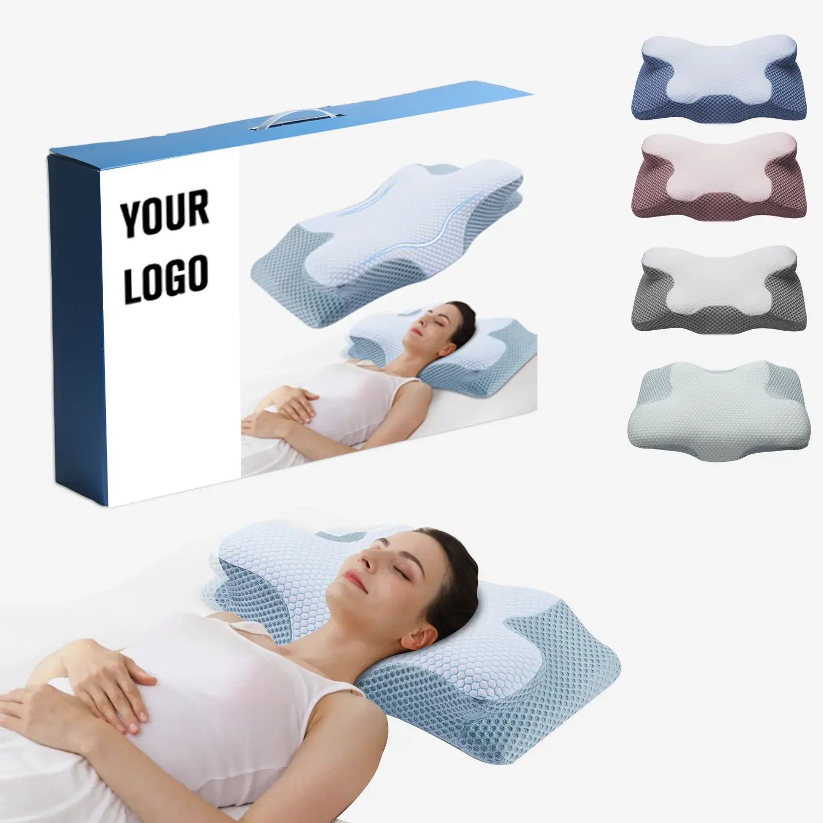 Bantal busa memori ergonomis tempat tidur tengkuk tidur nyaman bersirkulasi desain baru