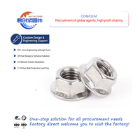 Écrous hexagonaux métriques en acier inoxydable 304/316 DIN6923 dentés antidérapants avec rondelles autobloquantes M3/M4/M5/M6