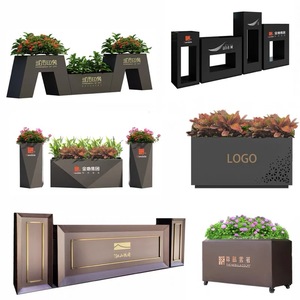 Vaso decorativo fioriera fiore all'ingrosso grande scatola 2025 grande fioriera rettangolare quadrata su misura in metallo - Product Image 1
