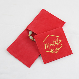 Popular <b>Gift</b> Bags Jewelry Pouch Suede <b>Envelope</b> Pouch Velvet Jewelry Packaging Pouch Bag with logo - Product Image 3