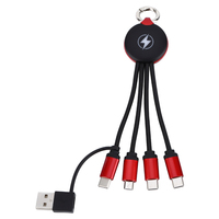 Kabel Data USB Type C Micro Keychain Logo LED Berkualitas Terbaik 3-in-1 Kabel Multi-Fungsi Pengisian Cepat dengan Anyaman Nilon
