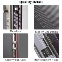 Porte d'entrée en aluminium finie et personnalisable avec politique de remplacement et solution complète pour les travaux de construction