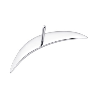 Piercing Stories 14K White Solid Gold Crescent Threadless Top Body Piercing Jewelry Push in Nose Studs - Product Image 4