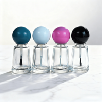 Flacon en verre vide pour vernis à ongles en gel personnalisé de 10 ml avec bouchon, pinceau et sérigraphie pour salon et kit de manucure