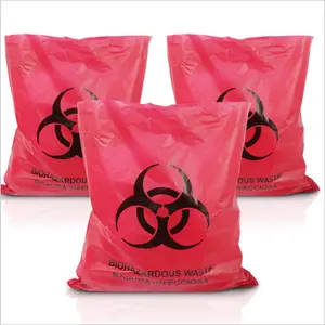 hazardous waste yellow red plastic bag medical infectious waste bag for biohazard garbage