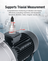 Capteur de vibration 3 axes avec surveillance de la température RS485 WiFi LoRaWAN 4G pour roulement de moteur