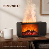 Humidificateur électrique avec effet de flamme réaliste, diffuseur d'arômes, vaporisateur d'huiles essentielles ultrasonique USB pour la maison et le bureau