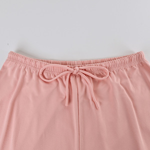 Conjunto de Pijama de 2 Piezas en Jersey de Punto, Top Clásico con Encaje Rosa y Pantalones Anchos - Product Image 6