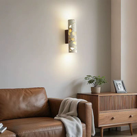 Applique murale en pierre de terrazzo Wabi Sabi, travertin naturel, minimaliste, lampe murale cylindrique LED pour restaurant, hôtel, couloir