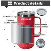Gobelet isotherme intelligent 14oz avec haut-parleur sans fil détachable, en acier inoxydable 304, avec couvercle