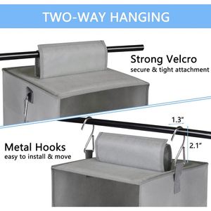 Foldable 3 Layer Hanging Storage <b>Shelf</b> Wardrobe Organizer with Strong <b>Hooks</b> Clothing Organization Bedroom Dorm Closet Organizer - Product Image 4