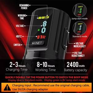 XNET交換可能スペアワイヤレスタトゥーマシンバッテリーワイヤレスタトゥーパワーサプライXNETタトゥーマシン用充電ケーブル付き - Product Image 2