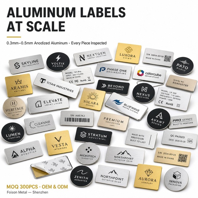 Contract Manufacturing Metal Stickers High End Electronics Metal Badge Sticker Metal Logo Sticker Custom Adhesive