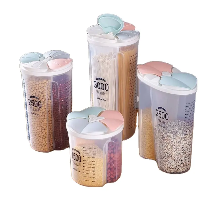 yiwu Kitchen Food Storage Cereal Dispenser Rotating Dry Food Rice Container Grain Storage Bottle