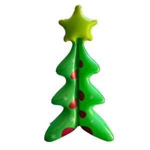 Árbol de Navidad inflable de PVC de 65 cm, verde con puntos rojos y estrella en la parte superior, para decoración navideña en interiores y exteriores. - Product Image 5