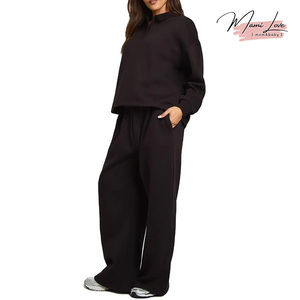 Women's <strong>Maternity</strong> Collared Button Down Sweatshirt &amp; Wide Leg Tracksuit Breathable Autumn Wear Lounge Wear - Product Image 1