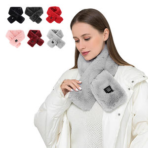 Écharpe chauffante électrique, couverture <span class=keywords><strong>rechargeable</strong></span>, fausse fourrure, écharpe chaude, cordon de charge USB, chauffe-cou électrique sans fil - Product Image 1