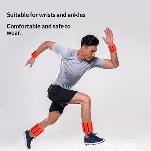 Pulseras y tobilleras de silicona roja con peso ajustable BSTAR, pesas para brazos y muñecas de 2 lb (par), equipo de fitness unisex - Product Image 3