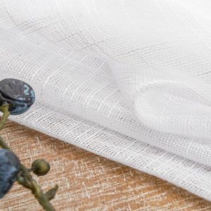 Nuevo Material de calidad de Hotel, tela de gasa sólida, cortinas transparentes de lino blanco para la sala de estar, dormitorio, cortina transparente de tul - Product Image 5