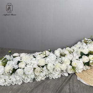 Arreglos Florales Artificiales, Camino de Mesa con Flores Blancas, Camino de Mesa Largo para Decoración de Bodas y Escaleras - Product Image 6