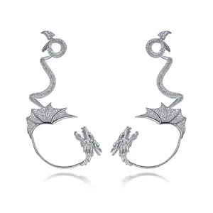 925 sterling silver dragon fly earings 925 silver zodiac sign earrings pave cz diamond dragon earrings