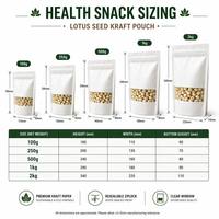 Eco White Kraft Lotuszaad Stand-up Pouch Ziplock Zakje Voedselveilige Aluminiumfolie Snack Graanverpakking