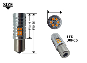 หลอดไฟ LED ไฟเลี้ยว Autodragons 30W 1156 1157 Bau15s 7440 7443 Canbus ไม่มีอาการกระพริบ 3030smd สีขาวและสีเหลืองอำพัน - Product Image 5