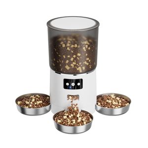 Distributeur automatique de nourriture pour animaux de compagnie IPSKY 6L WiFi, trois bols, avec télécommande - Product Image 3