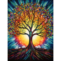 Kits de peinture par numéros de série d'arbres colorés personnalisés les plus populaires Beau paysage Décoration de la maison