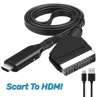 Câble convertisseur SCART 100 cm PS2 XBOX NGC SNES N64 vers HDMI, adaptateur de conversion audio-vidéo PS2 Wii vers écran HDTV