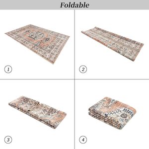Tapis sur mesure rectangulaire en fibre de polyester pour salon et chambre à coucher, motif floral multicolore, texture douce, tapis de sol - Product Image 5