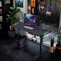 Bureau de jeu convertible au design simple avec panneaux muraux magnétiques, fixation d'accessoires personnalisable, table d'ordinateur en métal pour bureau à domicile