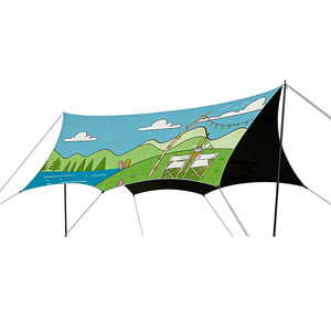 Abri solaire extérieur personnalisé avec logo, tissu Oxford, poteaux en aluminium, protection solaire, équipement de camping, tente individuelle de forme carrée - Product Image 2