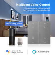 Interruptor de Luz Eléctrico Inteligente Táctil Zigbee Tuya con Control Remoto por WiFi, Compatible con Alexa y Google Home, Encendido/Apagado, Presión Cinética, para Montaje en Pared