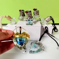 4ml en forme de coeur vide bouteille en cristal suspendu voiture parfum diffuseur bouteille voiture désodorisant maison air voiture diffuseur bouteille