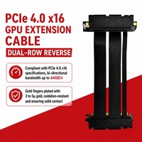 Station de travail Deep Learning GPU Riser PCIe 4.0 X16 64 Go/s avec blindage argenté, double rangée, adaptateur double inversé