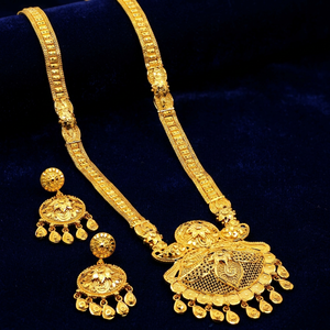 Juego de Joyería de Moda al por Mayor, Collares Largos Chapados en Oro de 14K, 18K y 24K, Diseño Floral en Latón Relleno de Oro - Product Image 3