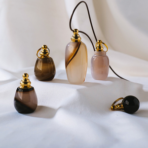 Trang Sức Vòng Cổ Đá Quý Năng Lượng Mặt Dây Chuyền Pha Lê Chai Nước Hoa Mã Não Đen Đá Tự Nhiên - Product Image 5