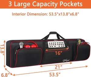 Échantillon gratuit étui pour clavier à touches, sac de transport pour clavier de piano rembourré de 10mm avec réglable - Product Image 3