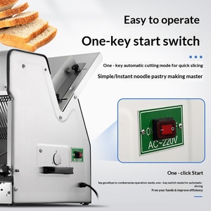 Máquina Cortadora de Pan Comercial Eléctrica de Acero Inoxidable, Cortadora Automática de Pan Tostado para Equipos de Panadería - Product Image 5