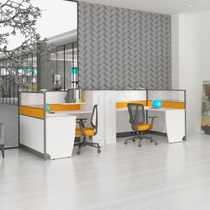 Modern Acoustic Modular Office Workstation 4-10 Person Capacity <b>Solid</b> <b>Wood</b> <b>Desk</b> Furniture with Extendable Cubicle Partition - Product Image 3